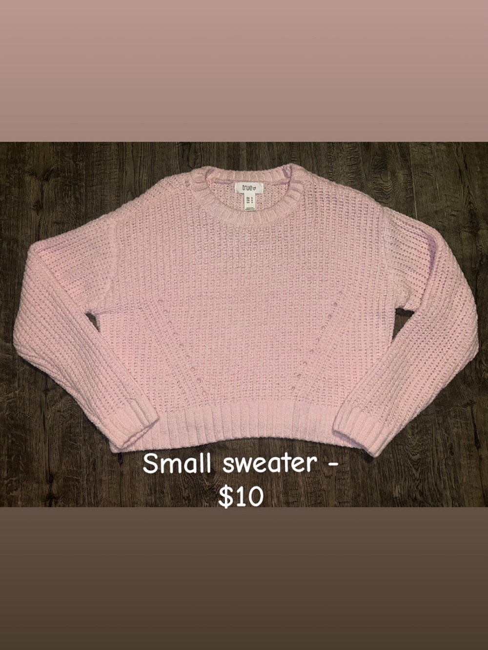 True & Co. Light Pink Chunky Crewneck Sweater